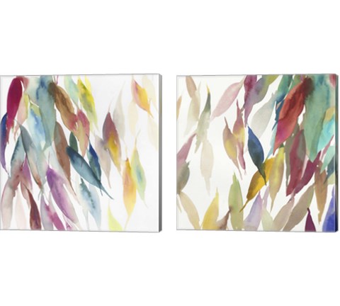 Fallen Colorful Leaves 2 Piece Canvas Print Set by Tom Reeves