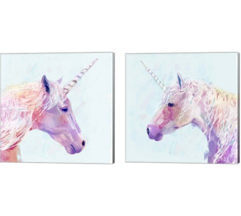 Mystic Unicorn 2 Piece Canvas Print Set by Victoria Borges