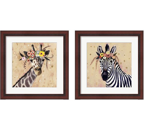 Klimt Zebra 2 Piece Framed Art Print Set by Victoria Borges