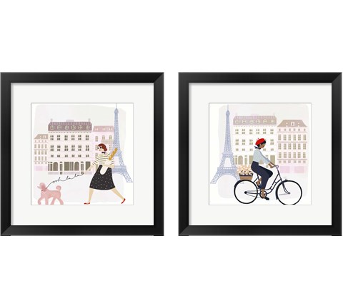 Paris People 2 Piece Framed Art Print Set by Victoria Borges