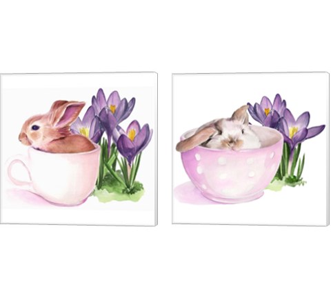 Bunny Crossing 2 Piece Canvas Print Set by Jennifer Parker
