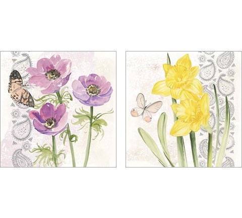 Flowers & Lace 2 Piece Art Print Set by Jennifer Parker