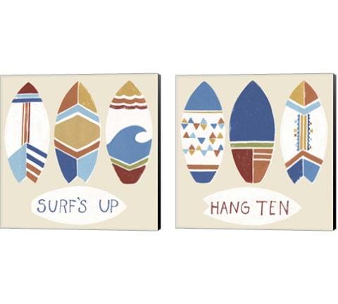 Surf's Up 2 Piece Canvas Print Set by June Erica Vess