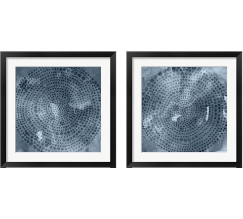 Indigo Wheel 2 Piece Framed Art Print Set by Chariklia Zarris