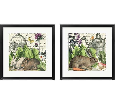 Garden Rabbit 2 Piece Framed Art Print Set by Wild Apple Portfolio