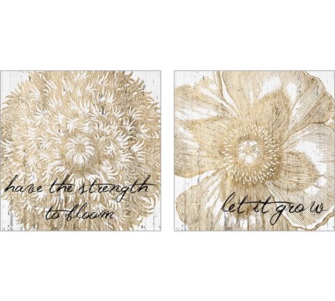 Metallic Floral Quote 2 Piece Art Print Set by Jarman Fagalde