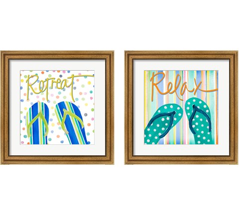 Flip Flop Retreat 2 Piece Framed Art Print Set by Julie DeRice