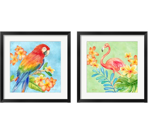 Tropical Paradise Brights 2 Piece Framed Art Print Set by Cynthia Coulter