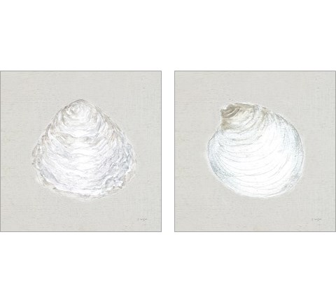 Serene Shells  Tan 2 Piece Art Print Set by James Wiens