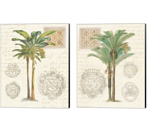 Vintage Palm Study 2 Piece Canvas Print Set by Wild Apple Portfolio