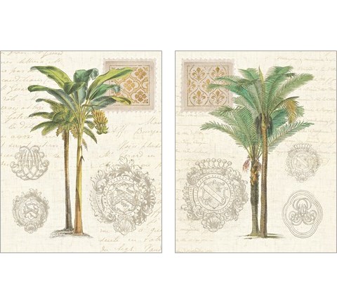 Vintage Palm Study 2 Piece Art Print Set by Wild Apple Portfolio