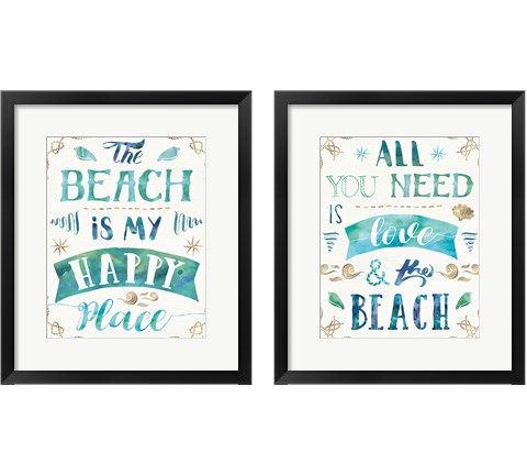 Love and the Beach 2 Piece Framed Art Print Set by Jess Aiken