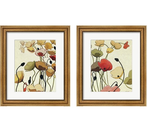 Pavots Ondule 2 Piece Framed Art Print Set by Shirley Novak