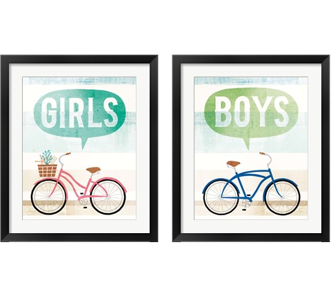 Beach Cruiser 2 Piece Framed Art Print Set by Michael Mullan