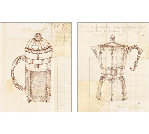 Authentic Coffee 2 Piece Art Print Set by Daphne Brissonnet