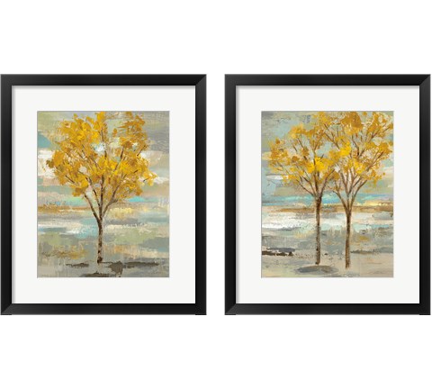 Golden Tree and Fog 2 Piece Framed Art Print Set by Silvia Vassileva