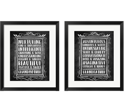 Grandparents - Chalkboard 2 Piece Framed Art Print Set by Color Me Happy