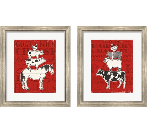 Red Farmers Market 2 Piece Framed Art Print Set by Janelle Penner