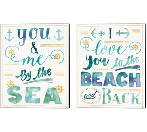 Coastal Words 2 Piece Canvas Print Set by Jess Aiken