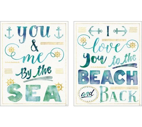 Coastal Words 2 Piece Art Print Set by Jess Aiken