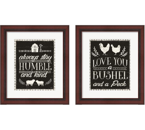 Country Thoughts  Black 2 Piece Framed Art Print Set by Janelle Penner