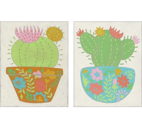 Happy Cactus 2 Piece Art Print Set by Chariklia Zarris