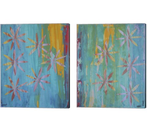 Stained Glass Blooms 2 Piece Canvas Print Set by Natalie Avondet