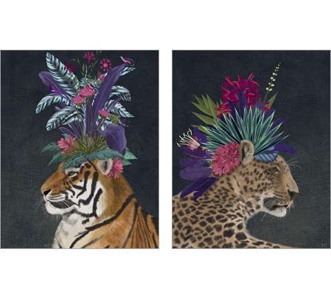 Hot House Animals 2 Piece Art Print Set by Fab Funky