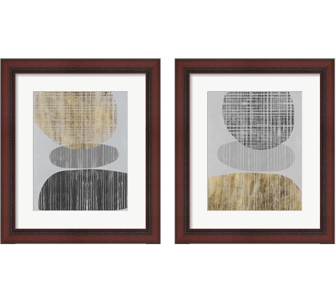 Gilded Shapes 2 Piece Framed Art Print Set by Jennifer Goldberger
