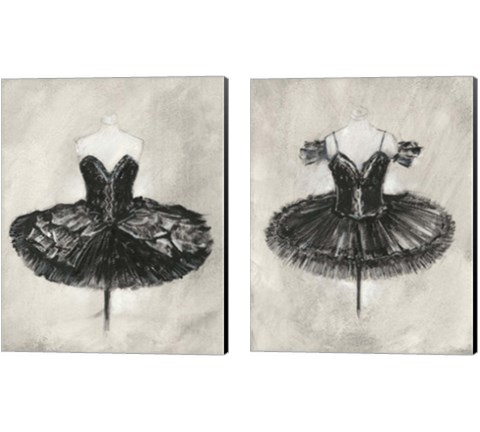 Black Ballet Dress 2 Piece Canvas Print Set by Ethan Harper