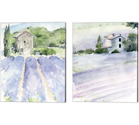 Lavender Fields 2 Piece Canvas Print Set by Jennifer Parker