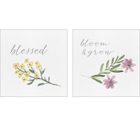 Wildflowers and Sentiment 2 Piece Art Print Set by Hartworks