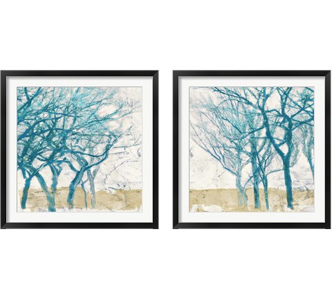 Turquoise Trees 2 Piece Framed Art Print Set by Alessio Aprile