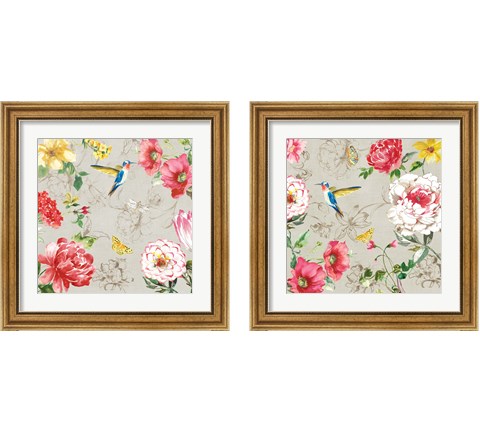 Hummingbird Botanical 2 Piece Framed Art Print Set by Asia Jensen