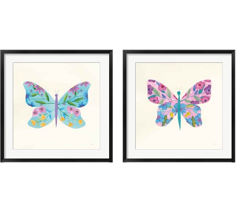 Butterfly Garden 2 Piece Framed Art Print Set by Courtney Prahl