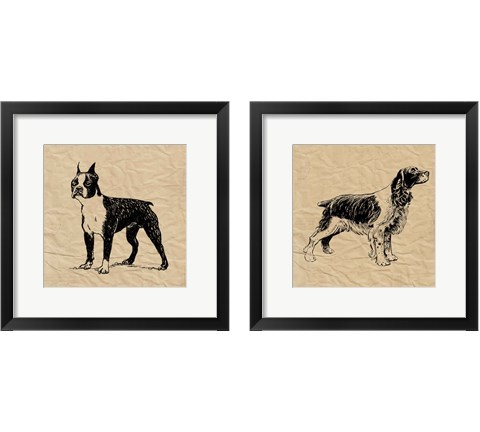 Boston Terrier & Friend 2 Piece Framed Art Print Set by Sabine Berg