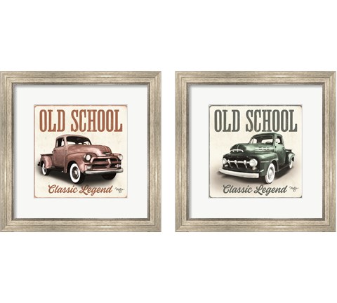 Old School Vintage Trucks 2 Piece Framed Art Print Set by Mollie B.