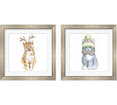 Christmas Kitties 2 Piece Framed Art Print Set by Beth Grove