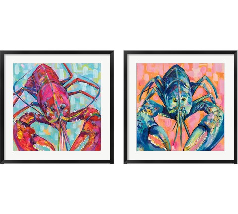 Lilly Lobster 2 Piece Framed Art Print Set by Jeanette Vertentes