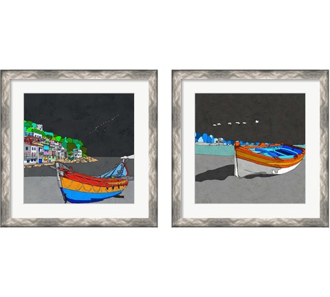Boat Ride along the Coast 2 Piece Framed Art Print Set by Ynon Mabat