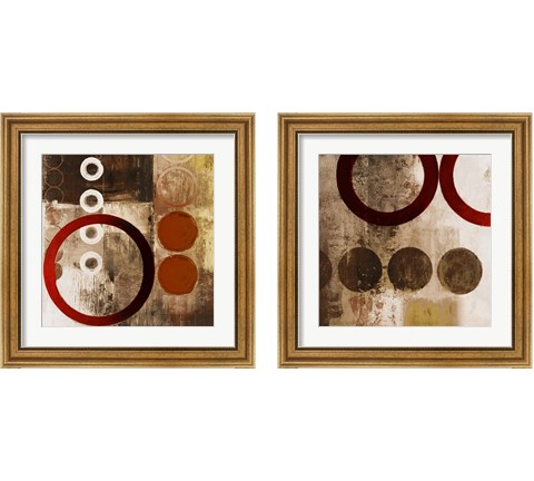 Red Liberate Square 2 Piece Framed Art Print Set by Michael Marcon