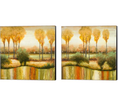 Early Morning Meadow 2 Piece Canvas Print Set by Michael Marcon