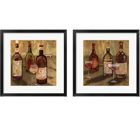 Bottle of Wine 2 Piece Framed Art Print Set by Elizabeth Medley