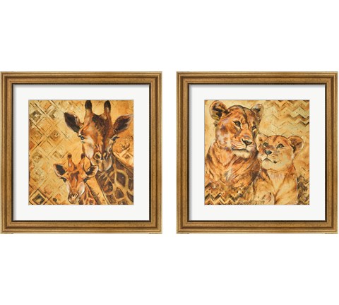 Safari Mother and Son 2 Piece Framed Art Print Set by Patricia Pinto