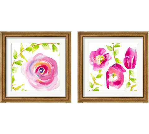 Delicate Rose 2 Piece Framed Art Print Set by Patricia Pinto