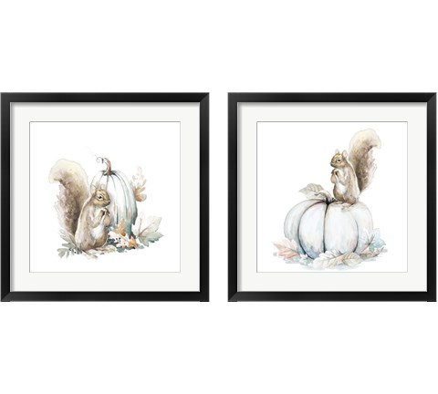 Squirrel and Pumpkin 2 Piece Framed Art Print Set by Patricia Pinto