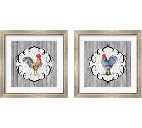 Rooster on the Roost 2 Piece Framed Art Print Set by Andi Metz