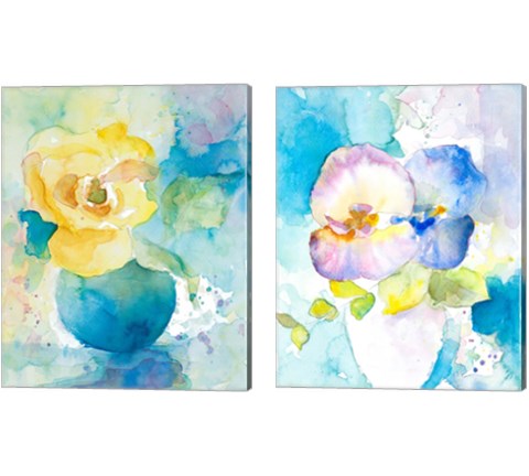 Abstract Vase of Flowers 2 Piece Canvas Print Set by Lanie Loreth