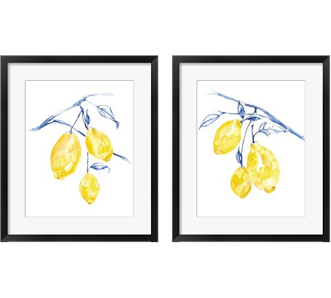 Watercolor Lemons 2 Piece Framed Art Print Set by Jennifer Goldberger