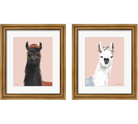Delightful Alpacas 2 Piece Framed Art Print Set by Becky Thorns